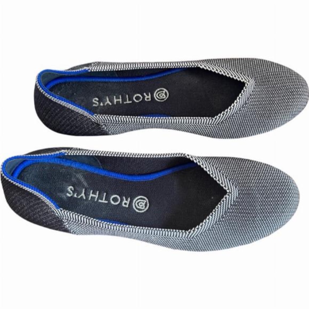 Rothy's Black And White Rounded Toe Flats Size 10 - Picture 4 of 5